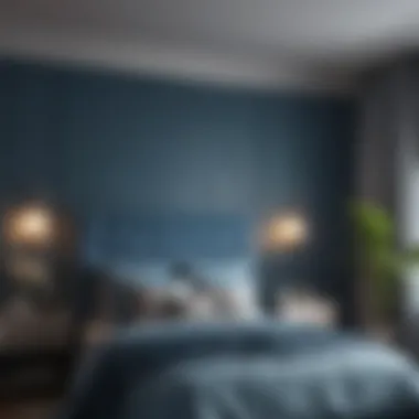 Soothing Blue Shades in Bedroom Design Elegant bedroom showcasing soothing shades of blue bed paint