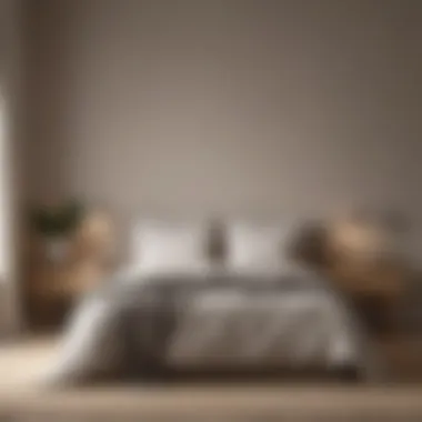 Serene Minimalism with Neutral Bed Paint Minimalistic bedroom with neutral bed paint enhancing serenity