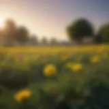 A vibrant dandelion field showcasing ecological diversity