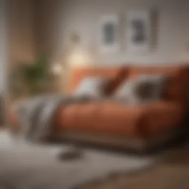 Comfortable day bed setup with decorative pillows