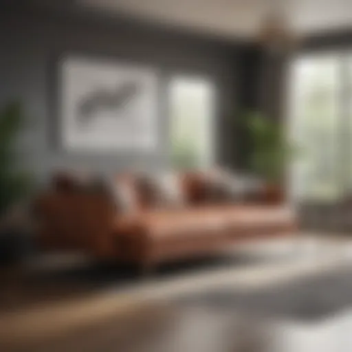 Elegant living room featuring a stylish day bed