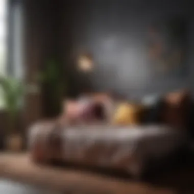 Lush textiles and materials used in day bed design