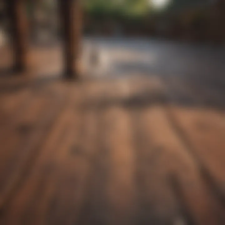 Wood deck cleaning solution in action