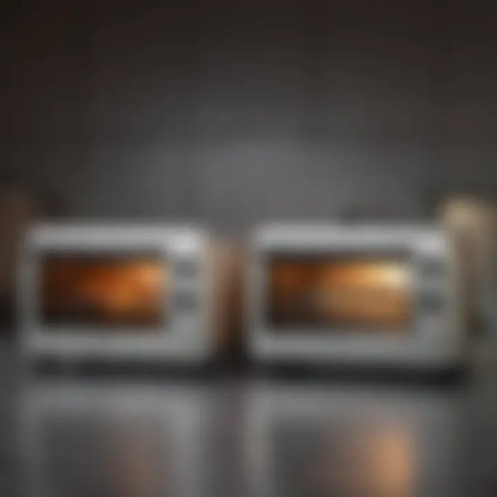 A side-by-side comparison of two popular toaster oven models.