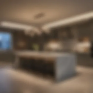 Stylish Recessed Lighting in Kitchen Stylish recessed lighting highlighting a spacious kitchen island