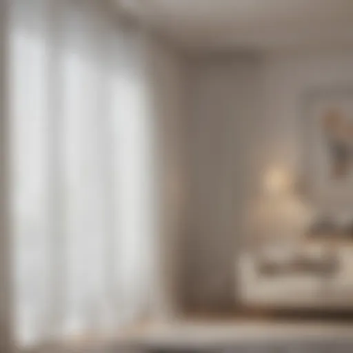 Elegant white curtain rod elegantly displayed with soft drapes in a modern living room.