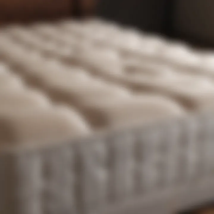 Close-up of mattress material showcasing quality craftsmanship