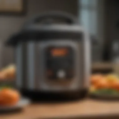 An Instant Pot displaying its control panel with various settings