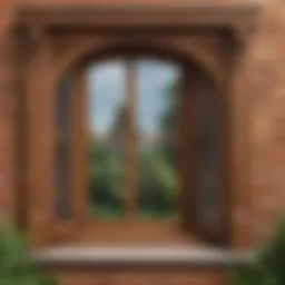 Elegant wooden sash window with intricate detailing