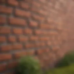 Vibrant newly painted brick wall enhancing outdoor aesthetics