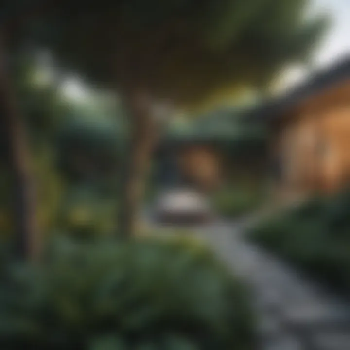 Lush garden featuring privacy-enhancing trees