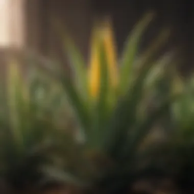 Illustration of nutrient deficiencies affecting aloe plants