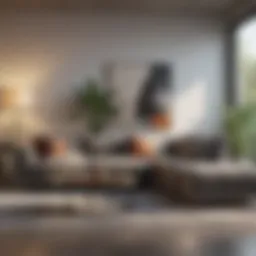 Luxurious sectional sofa in a modern living room