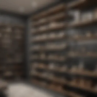 Elegant closet design with modern shelving