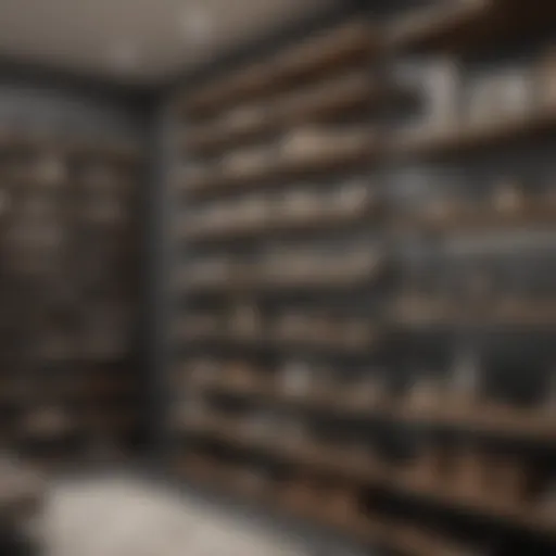 Elegant closet design with modern shelving