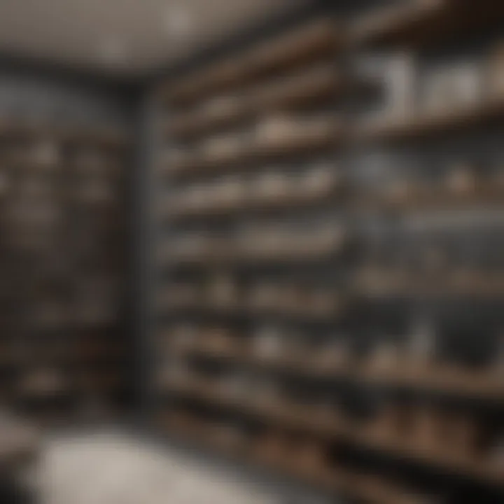 Elegant closet design with modern shelving
