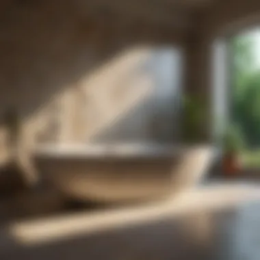 Natural Stone Bathtub Stunning stone bathtub reflecting natural beauty