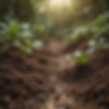 Close-up of nutrient-rich soil for coffee plants