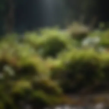 Close-up of moss varieties suitable for landscaping