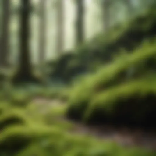 Lush moss yard showcasing vibrant green textures