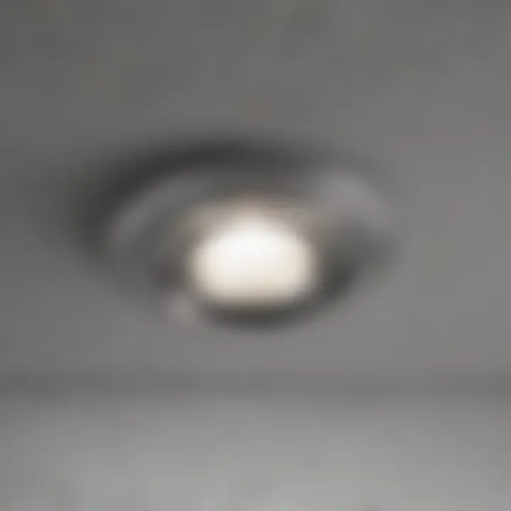 Close-up of various recessed lighting fixtures