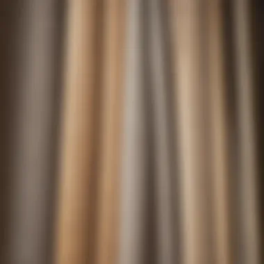 Close-up of different window shade materials