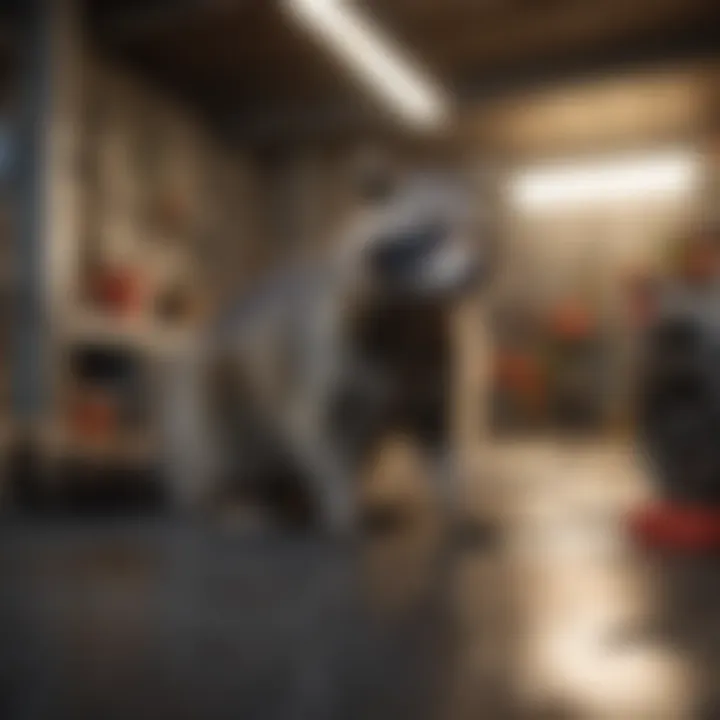 Signs of raccoon activity in a garage