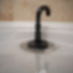 Clogged bathtub drain with hair and soap residue