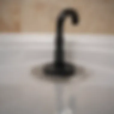 Clogged bathtub drain with hair and soap residue