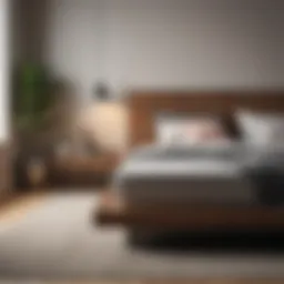 A sleek modern platform bed showcasing minimalist design