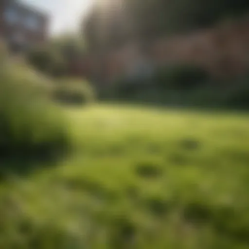 Healthy lawn undergoing scarification