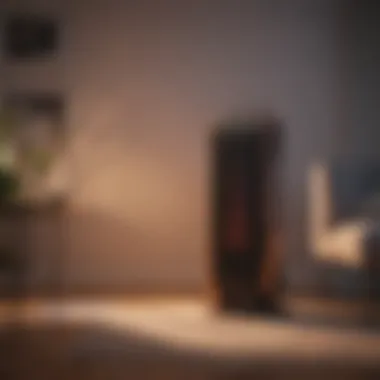 Elegant Space Heater in a Modern Living Room Elegant space heater enhancing room warmth