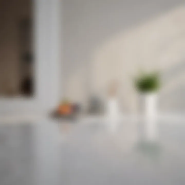 Interior design palette featuring white semi-gloss paint alongside complementary colors
