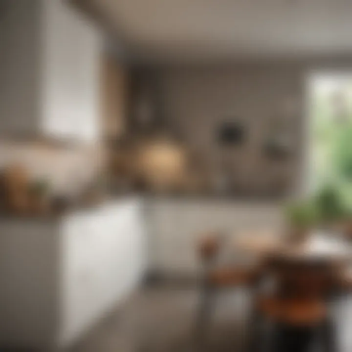 Stylish small kitchen featuring elegant materials and finishes