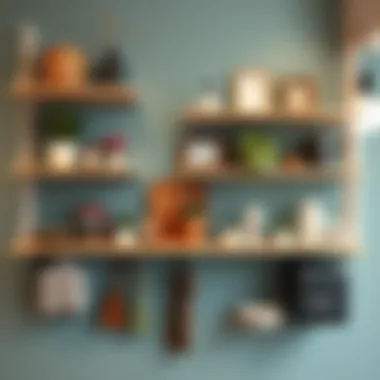 Stylish Utility Wall Shelves Stylish utility wall shelves showcasing decorative and functional items