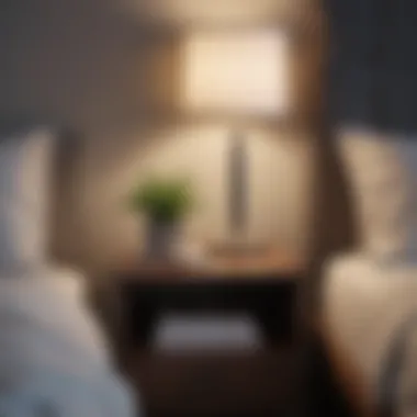 Minimalist Approach to Bedside Elegance Minimalist small bedside table with a lamp and books