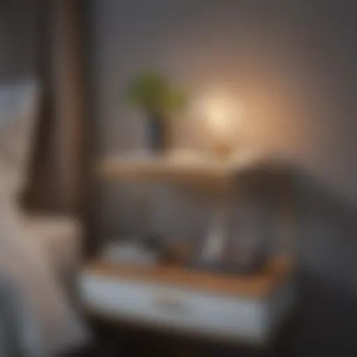 Elegant small bedside table in a modern bedroom setting