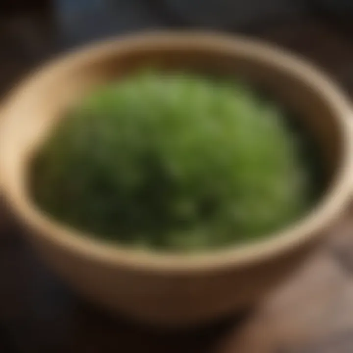 Variety of grass seeds displayed in a wooden bowl