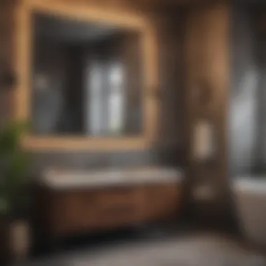 A fusion of vintage and modern elements in bathroom decor.