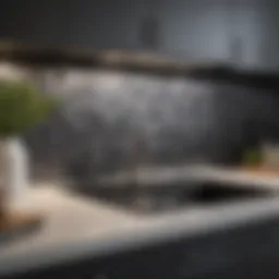 Elegant vinyl adhesive tile backsplash in a modern kitchen