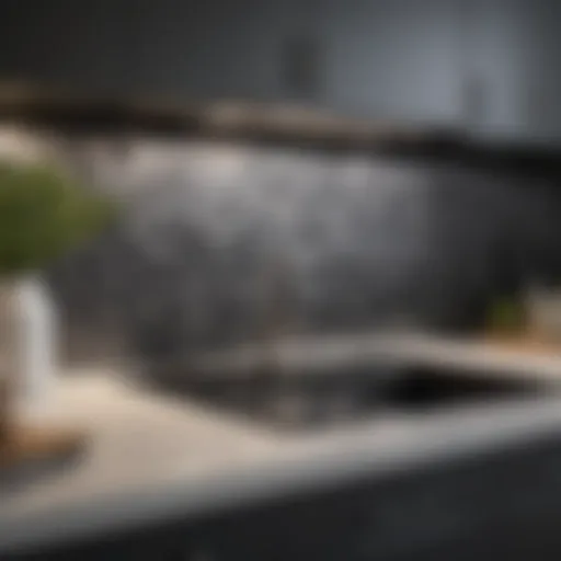 Elegant vinyl adhesive tile backsplash in a modern kitchen