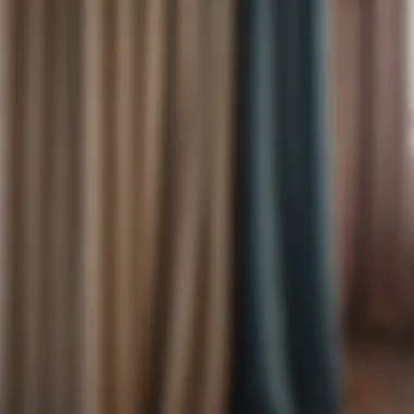 Close-up of various curtain fabrics and textures