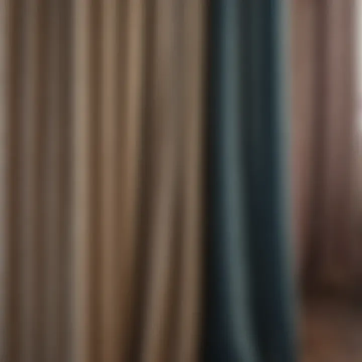 Close-up of various curtain fabrics and textures