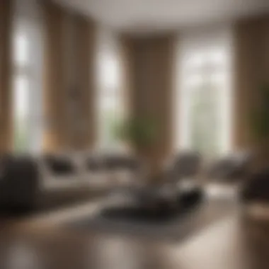 Elegant Living Room with Floor-to-Ceiling Curtains Elegant living room with floor-to-ceiling curtains