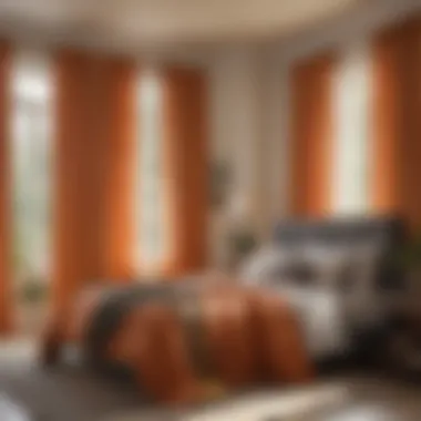 Sunny Bedroom Showcasing Color-Coordinated Curtains Sunny bedroom showcasing color-coordinated curtains