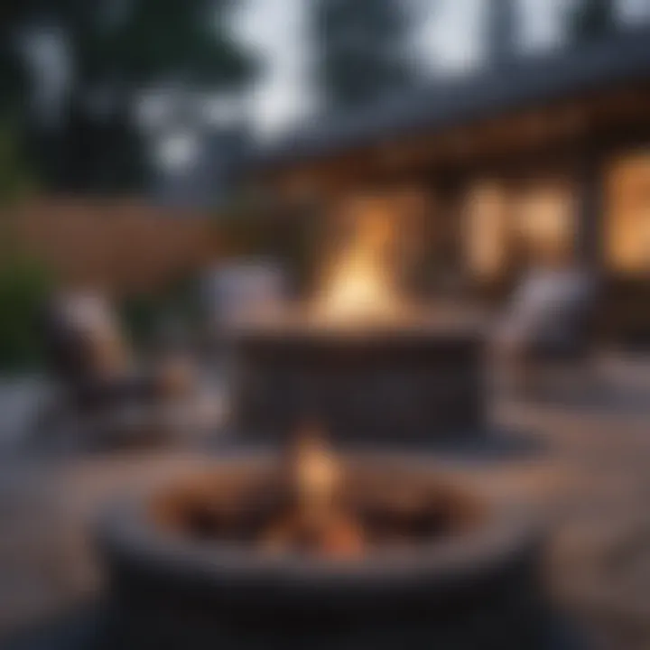 Cozy fire pit surrounded by patio seating