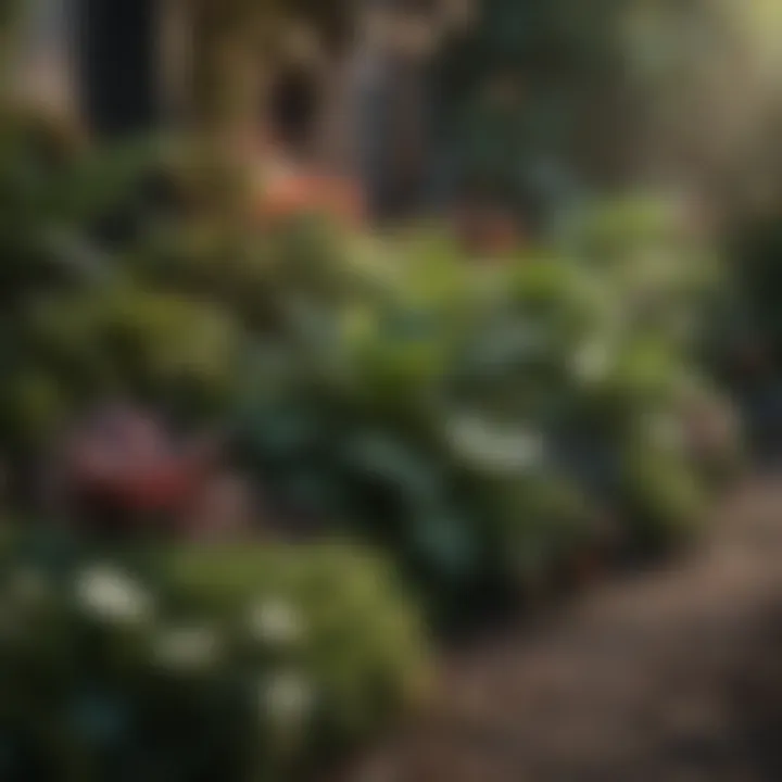 A variety of plants flourishing in a garden