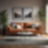 A stylish living room showcasing a modern couch