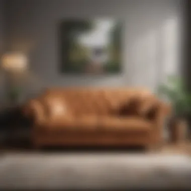 Elegant Second-Hand Couch in Decorated Room An elegant second-hand couch in a beautifully decorated room