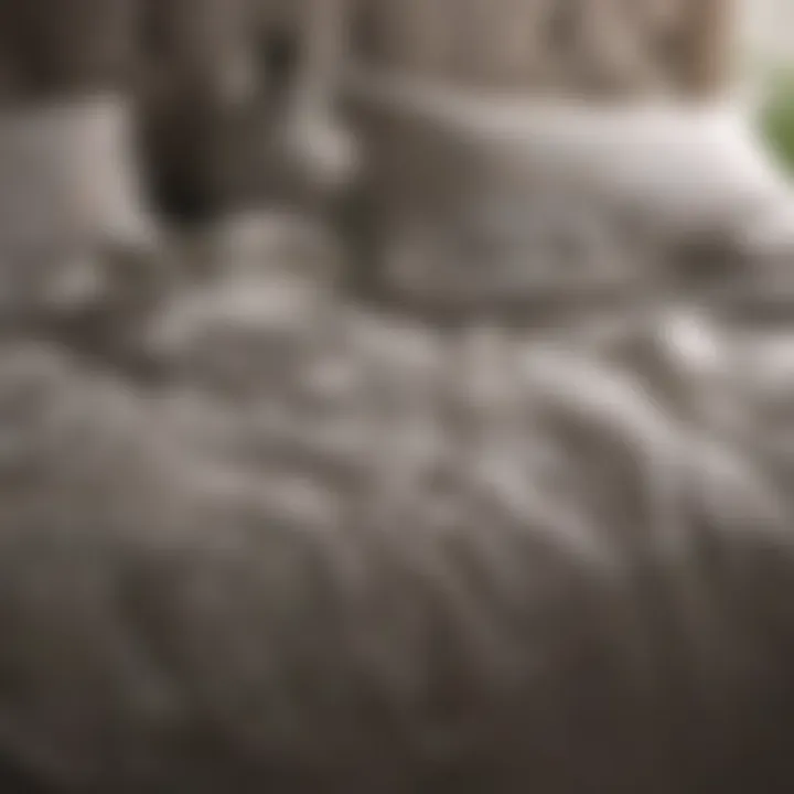 Close-up of various bedding materials and textures